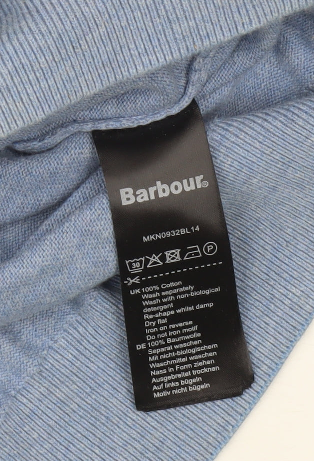 Barbour Men's Blue Cotton Crew Neck Pullover Jumper L