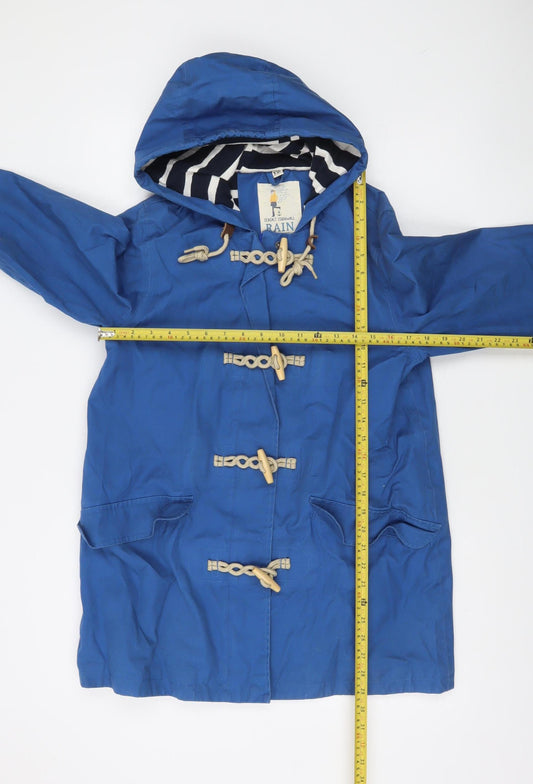 Seasalt Cornwall Women Blue Waterproof Hooded Rain Coat Size 12
