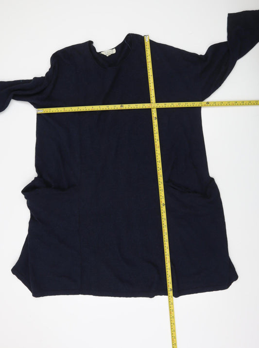 Seasalt Women Blue Size 22 Knit Shift Dress 3/4 Sleeve