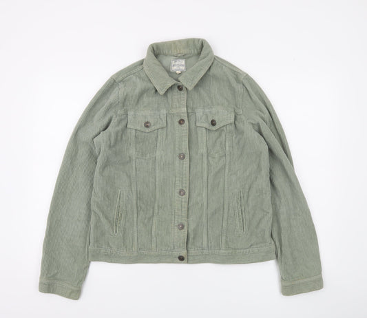 Fat Face Women’s Green Corduroy Jacket Size 14 Casual Buttoned