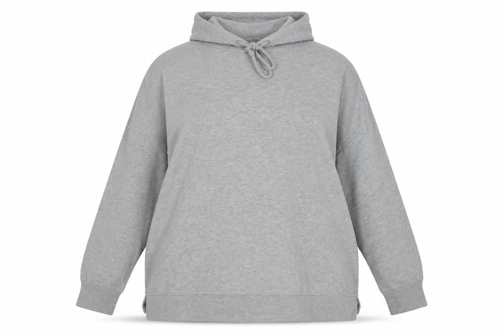 Front view of Dunnes Women’s Grey Pullover Hoodie XXL Soft Fleece Lined Casual