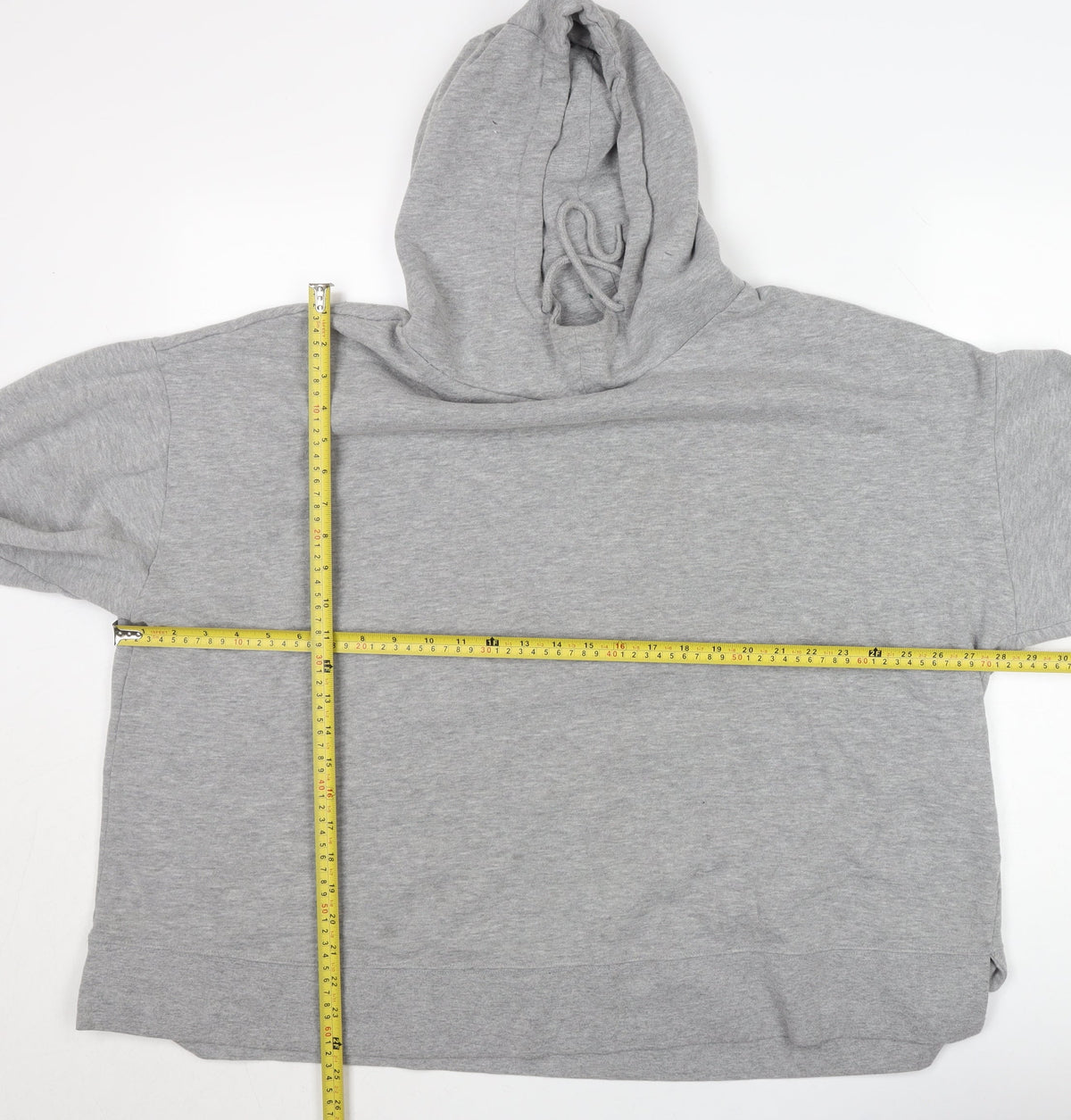 Back view of Dunnes Women’s Grey Pullover Hoodie XXL Soft Fleece Lined Casual