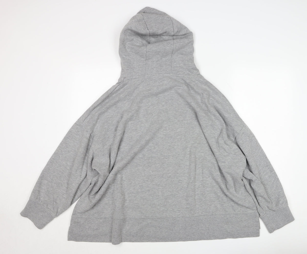Close-up detail of Dunnes Women’s Grey Pullover Hoodie XXL Soft Fleece Lined Casual