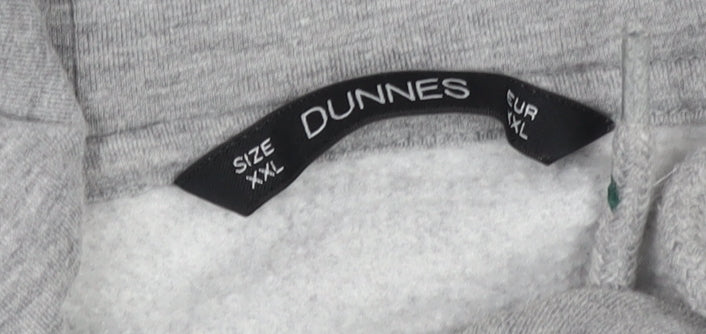 Brand and care label for Dunnes Women’s Grey Pullover Hoodie XXL Soft Fleece Lined Casual
