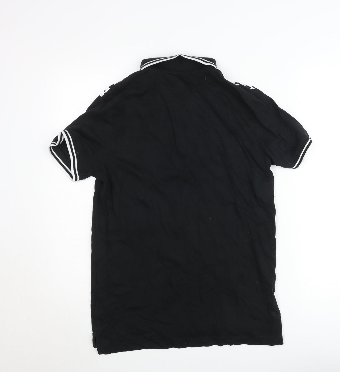 Lambretta Men's Black Check Retro Polo Shirt Small