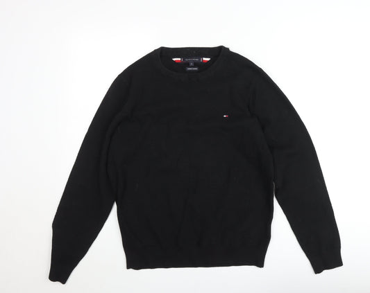 Tommy Hilfiger Men's Black Cotton Crew Neck Jumper M