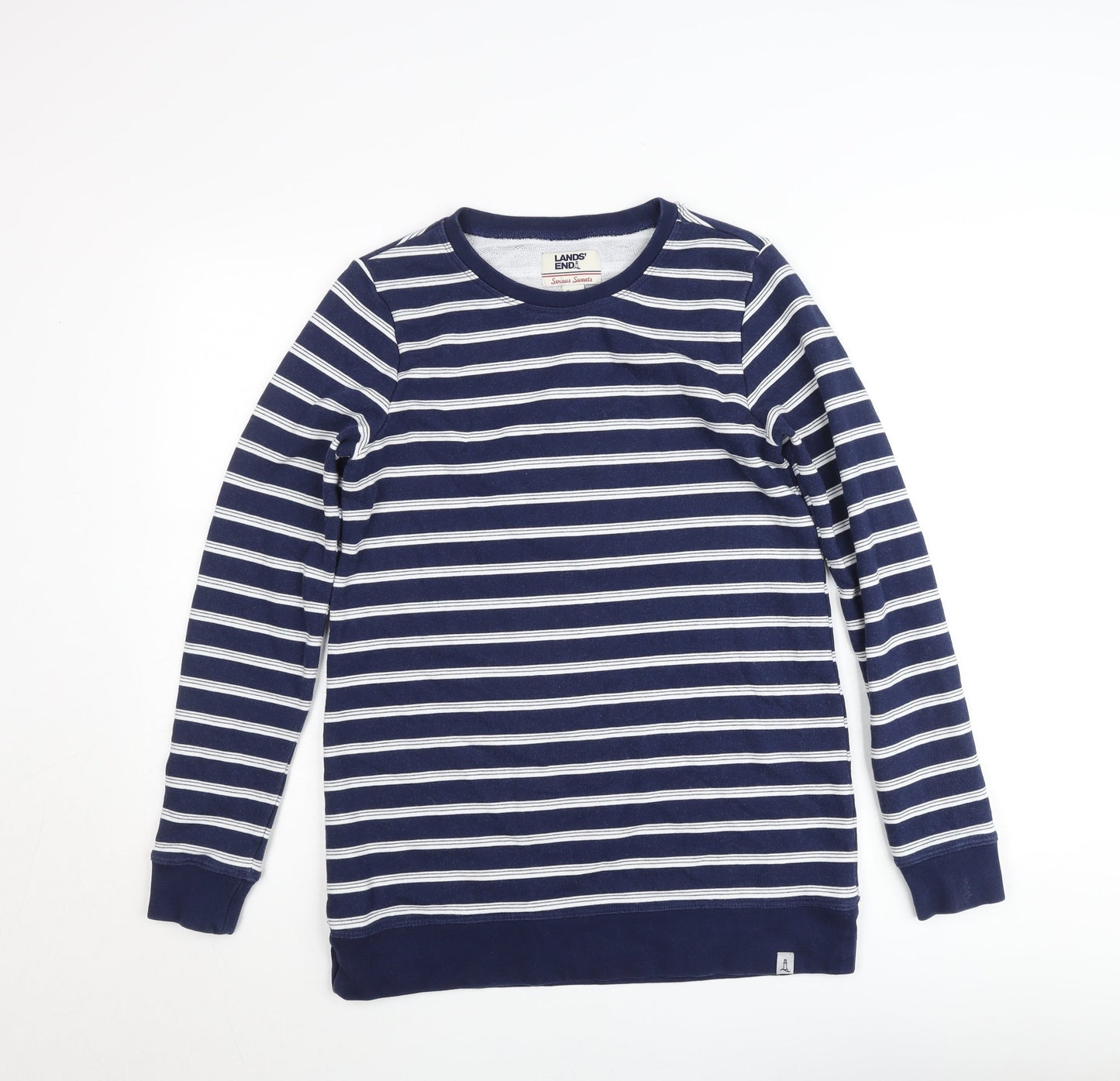 Womens UK XS Regular Lands' End Blue Pullover Sweatshirt