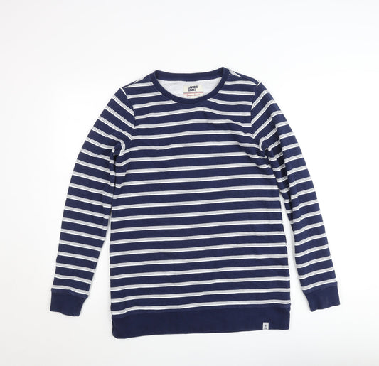 Womens UK XS Regular Lands' End Blue Pullover Sweatshirt