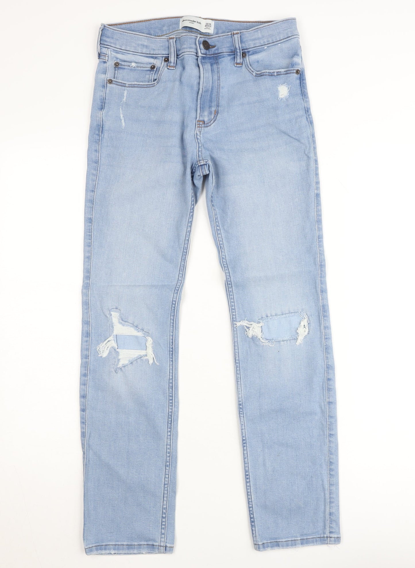Abercrombie Kids Girls Blue Skinny Distressed Jeans Size 13/14 Years