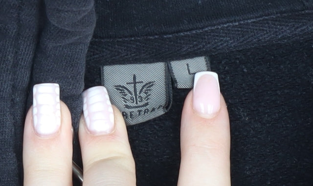 Firetrap Men’s Black Hooded Full Zip Jacket L Cotton Blend