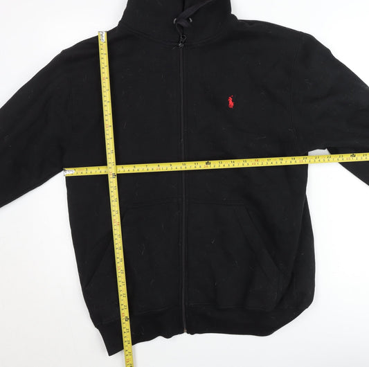 Ralph Lauren Men's Black XL Full Zip Hooded Cotton Jacket
