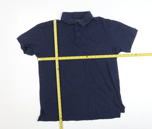 Paul Costelloe Living Men's Blue Pima Cotton Polo Shirt L