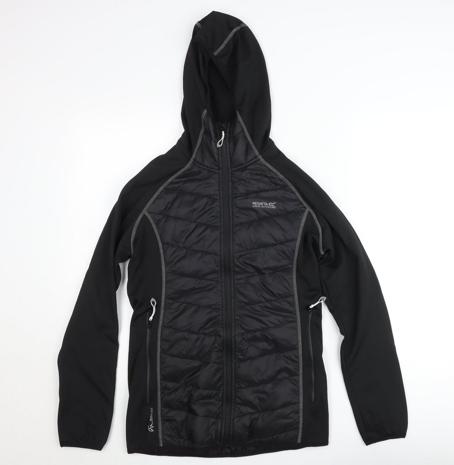 Regatta Men's Black Softshell Hooded Jacket Size M Outdoor Zip Up