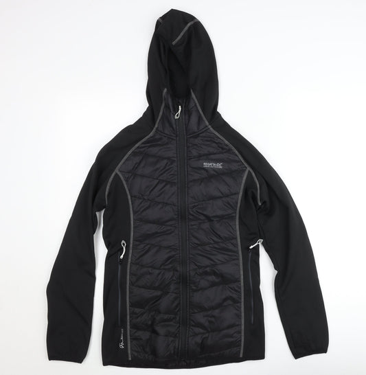 Regatta Men's Black Softshell Hooded Jacket Size M Outdoor Zip Up