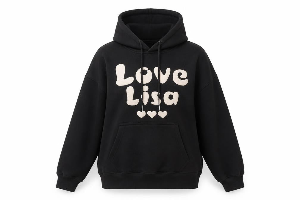 Love Lisa Women's Black Pullover Hoodie Size S Cotton Blend