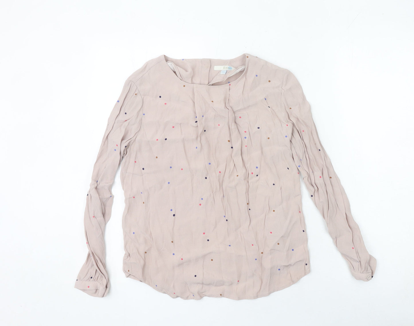 Boden Women’s Beige Polka Dot Long Sleeve Blouse UK 10