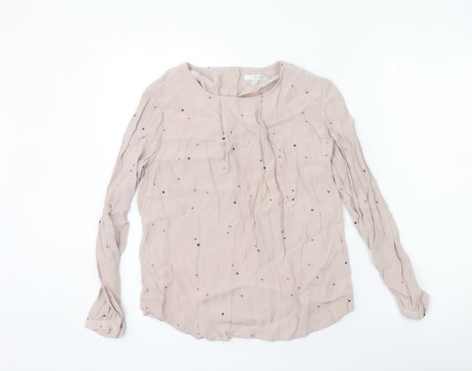 Boden Women’s Beige Polka Dot Long Sleeve Blouse UK 10