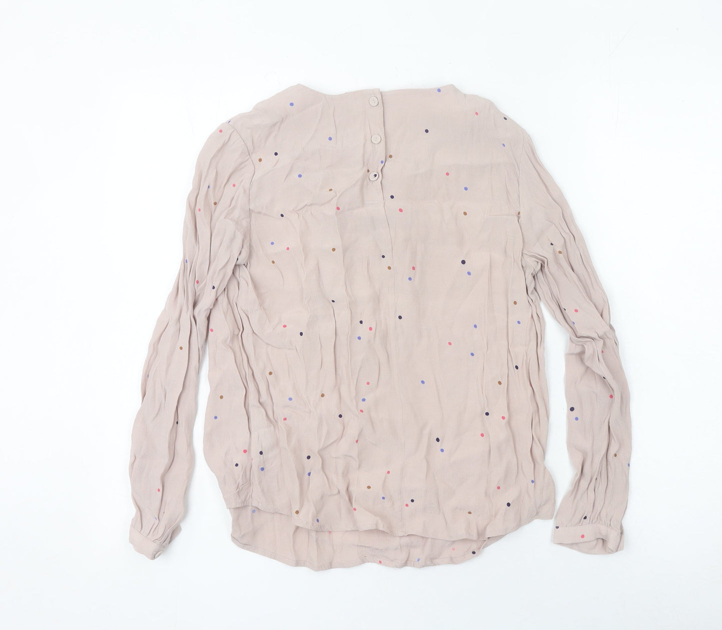 Boden Women’s Beige Polka Dot Long Sleeve Blouse UK 10