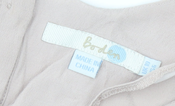 Boden Women’s Beige Polka Dot Long Sleeve Blouse UK 10