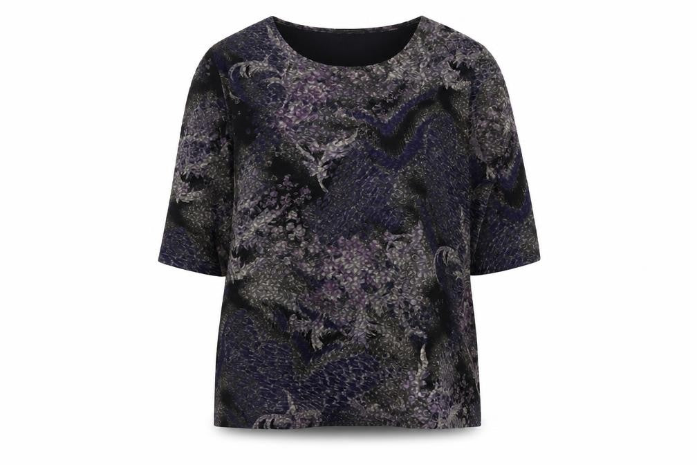 Godske Womens Purple Abstract Tunic Blouse Size 22