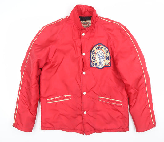 Outdoor Outfits Ltd Women’s Red Varsity Sports Jacket Size S Vintage 70s