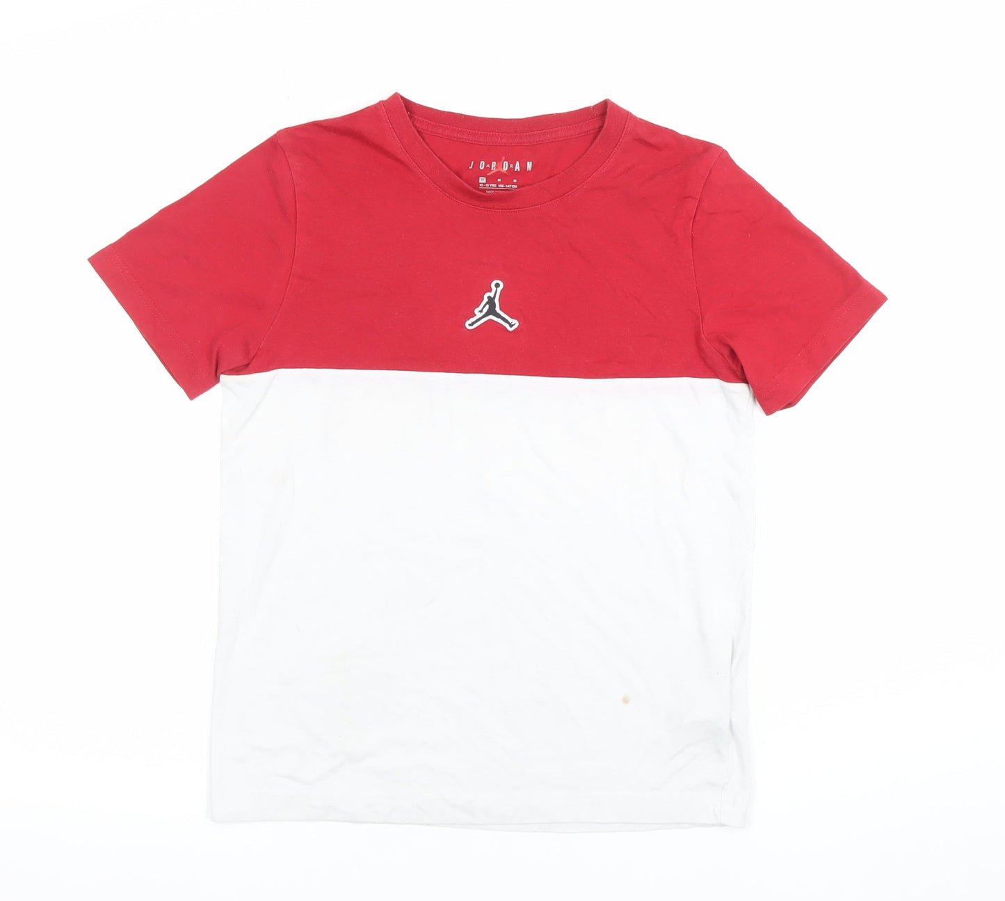 Jordan Boys Red White Colourblock T-Shirt 10-12 Years Sportswear