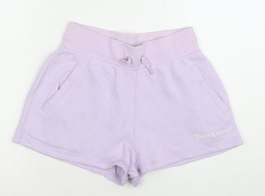 Juicy Couture Women's Purple XS Sweat Shorts Logo Drawstring Pockets