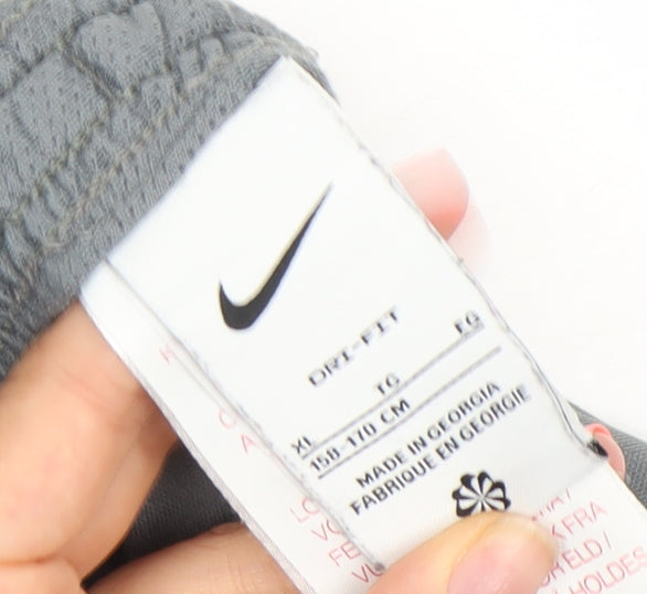 Nike Boys Grey Dri-FIT Track Pants XL 14-15Y Quick Dry Activewear Trousers