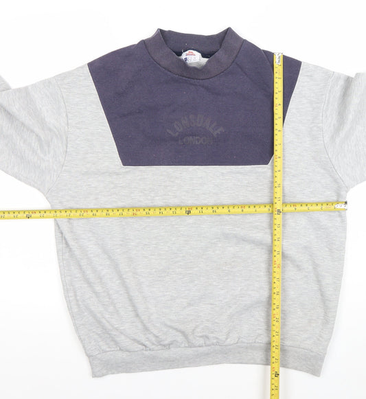 Lonsdale London Womens Grey & Navy Pullover Sweatshirt Size 16