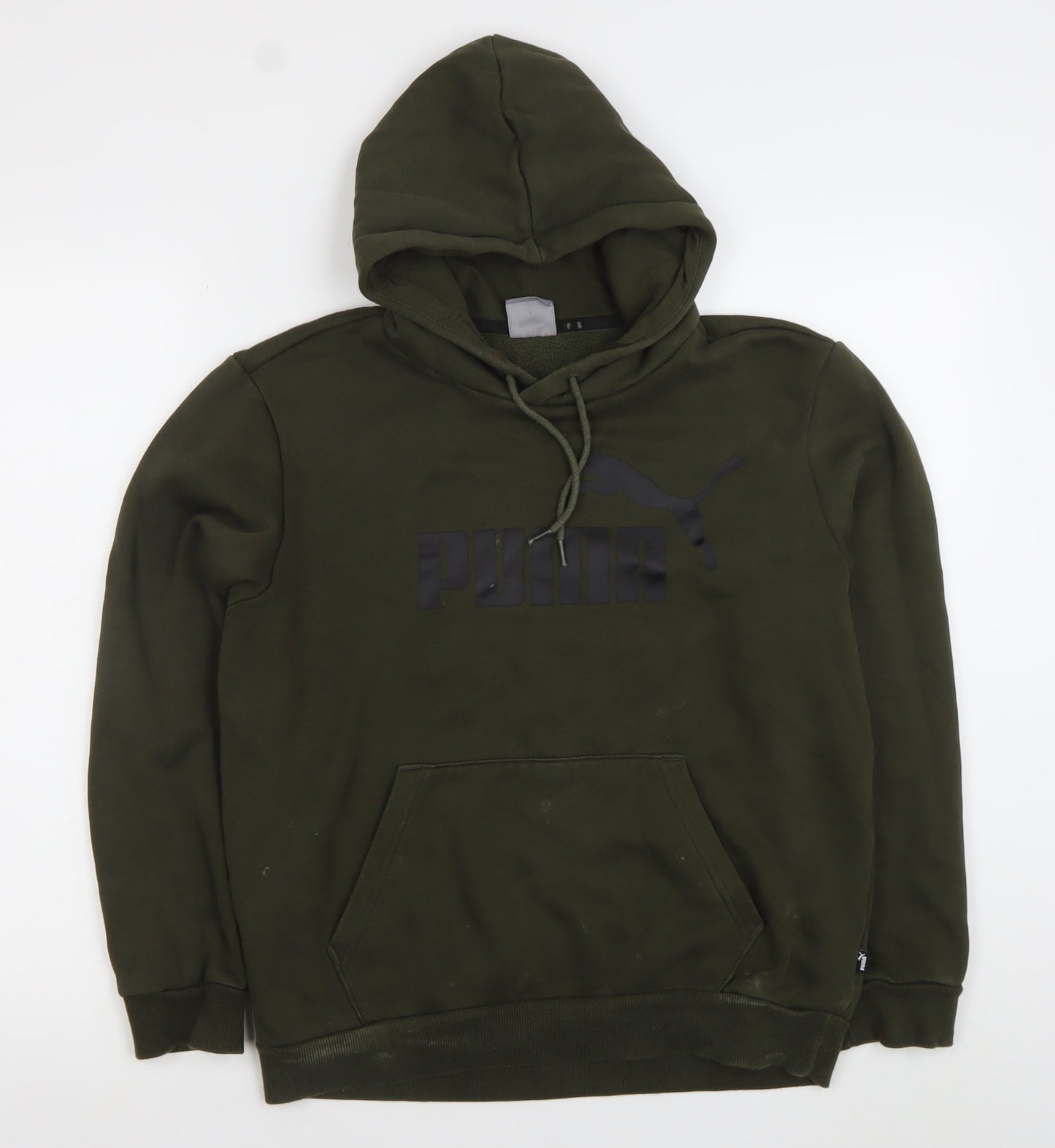 Puma Men’s Green Pullover Hoodie S Regular Fit Fleece Sportswear