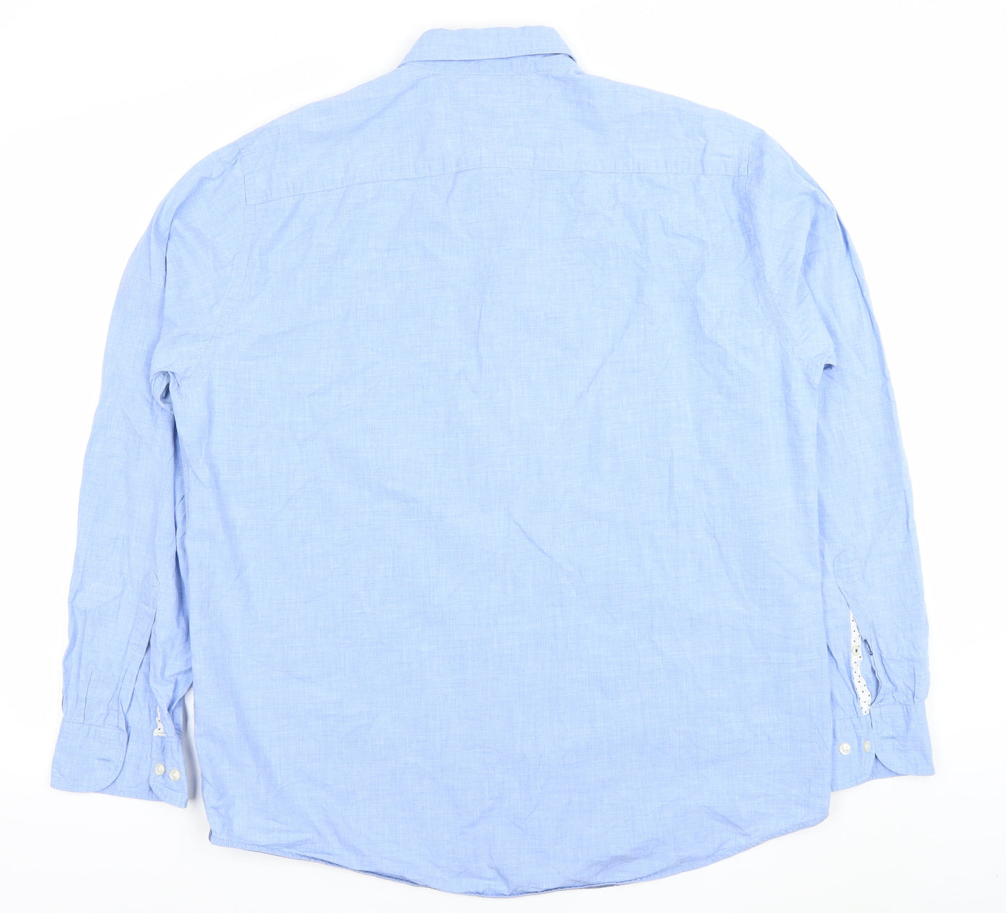 Tommy Hilfiger Men's Blue Linen New York Fit Long Sleeve Shirt XL