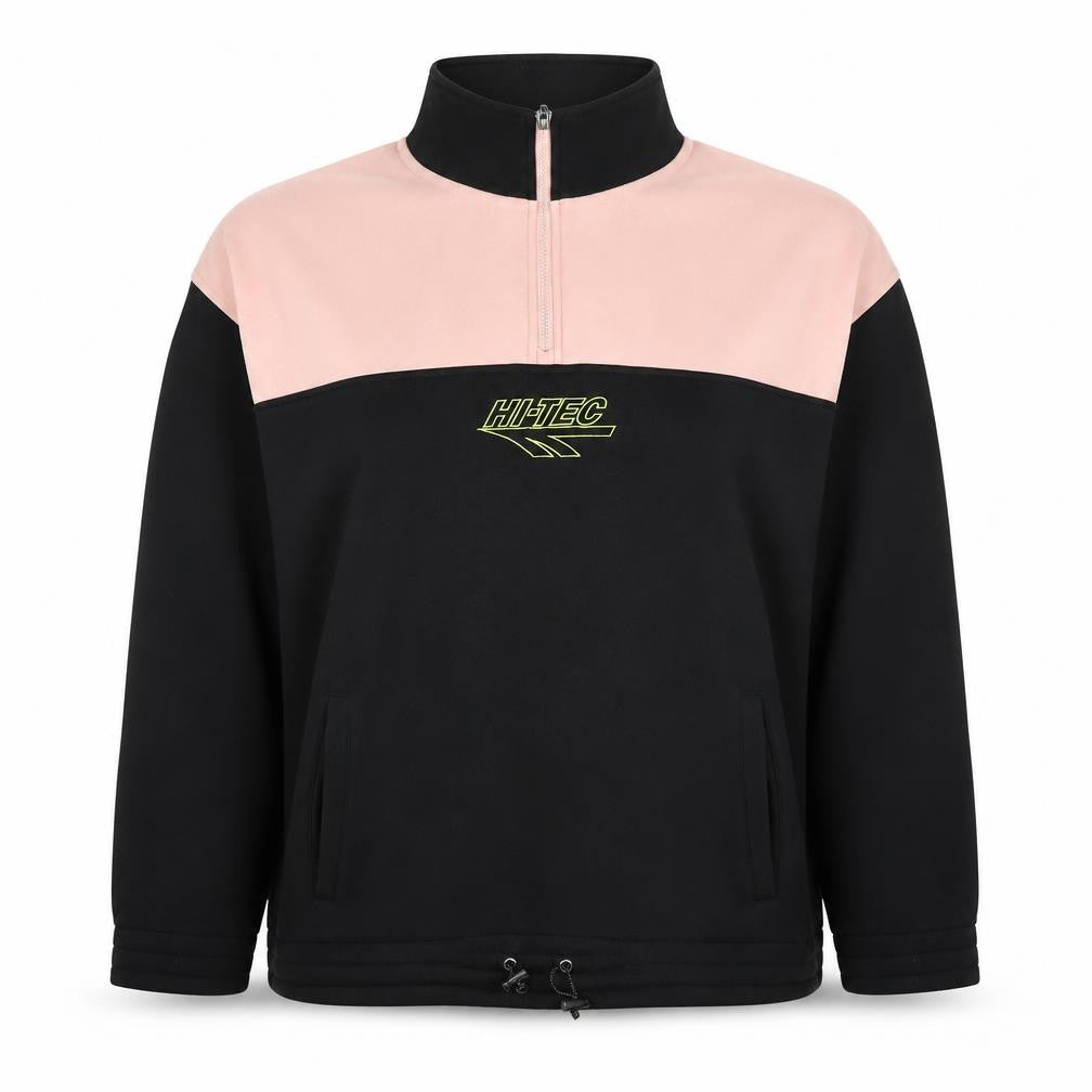 Hi-Tec Women's Black & Beige 1/4 Zip Pullover Sweatshirt Size S