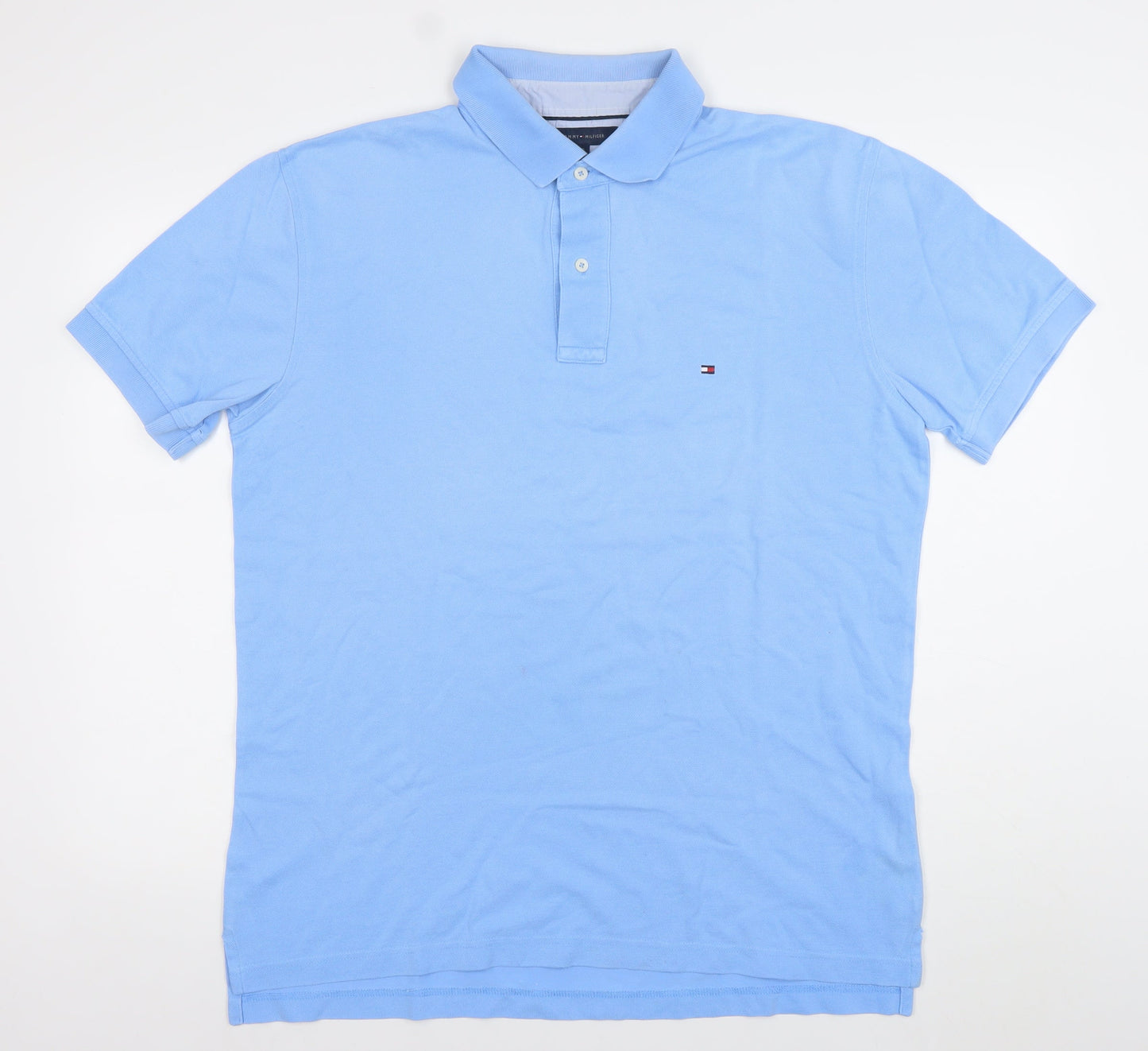 Tommy Hilfiger Men's Blue XL Cotton Polo Shirt Classic Fit