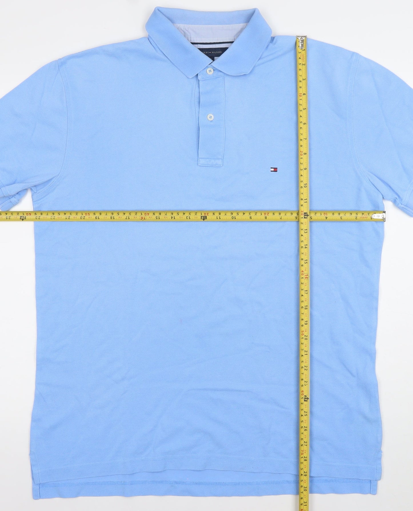 Tommy Hilfiger Men's Blue XL Cotton Polo Shirt Classic Fit