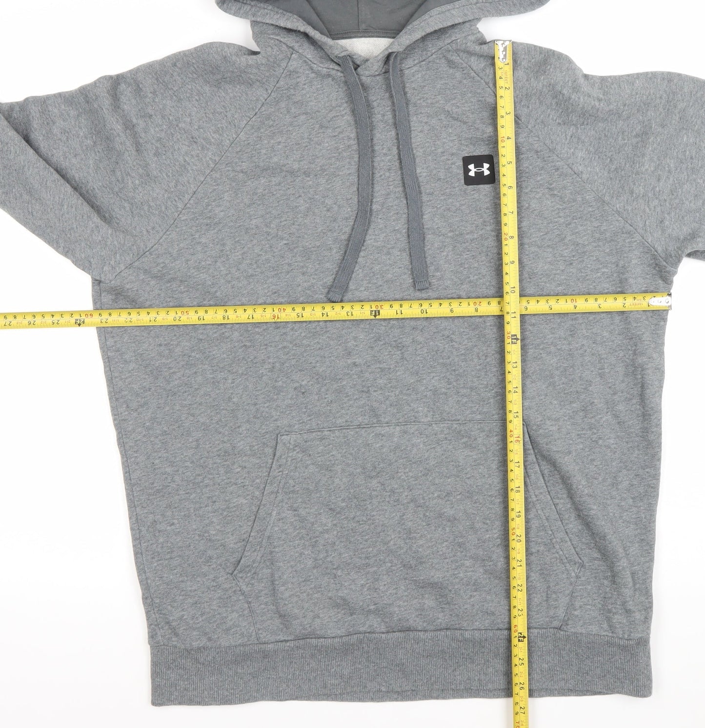 Under Armour Men's Grey Large Pullover Hoodie with Logo and Pockets