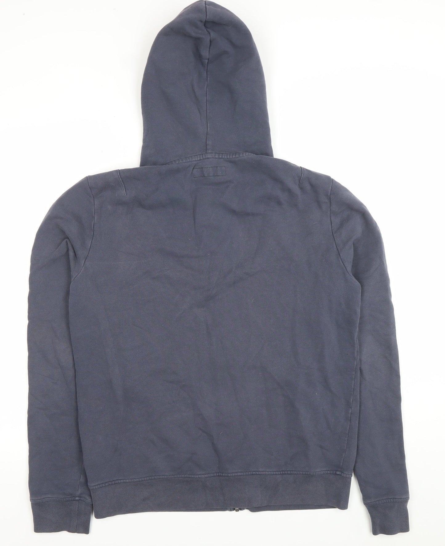 AllSaints Men's Blue Full Zip Hoodie Medium Cotton