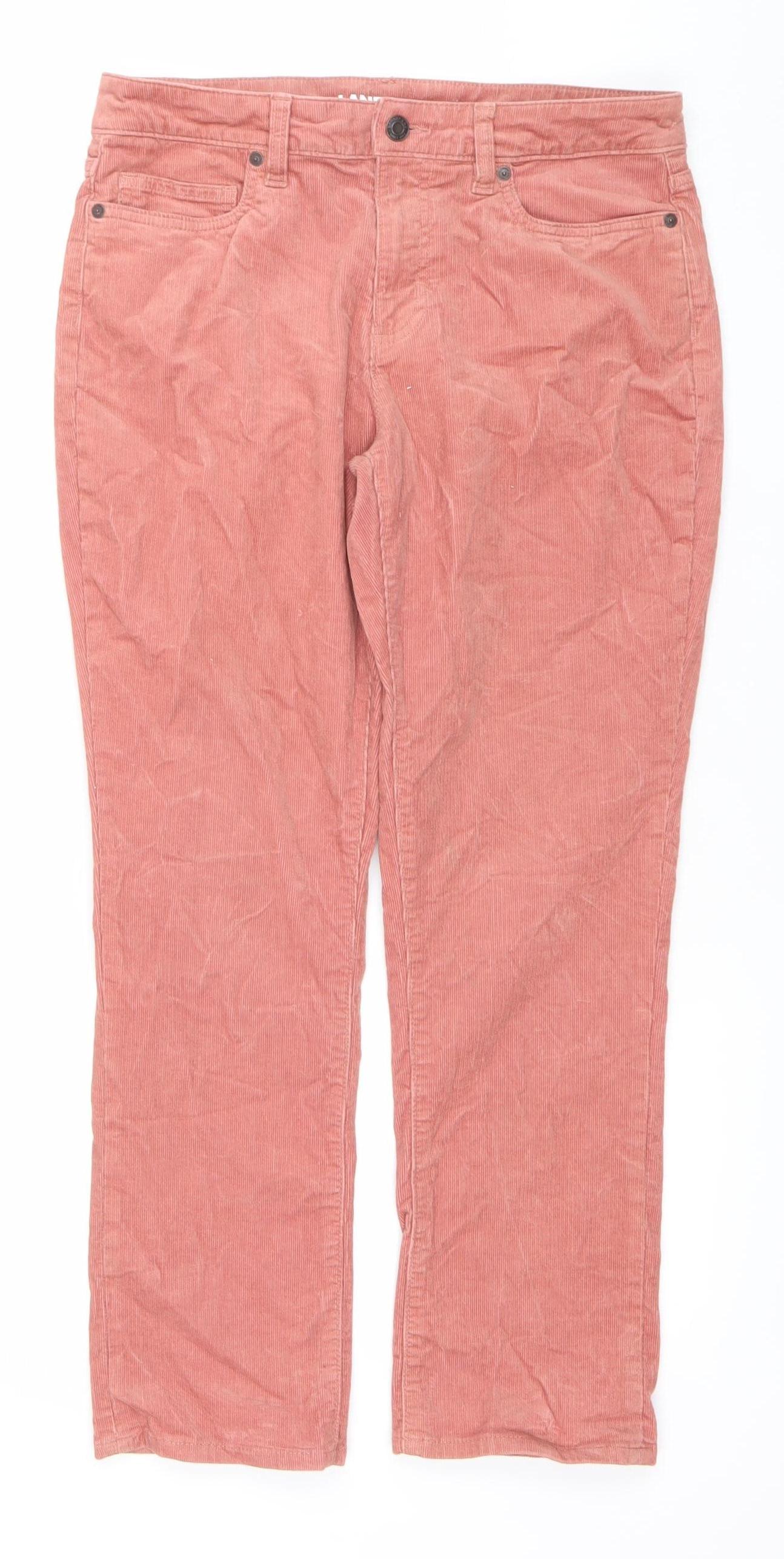 Lands' End Women's Pink Petite Corduroy Chino Trousers Size 12