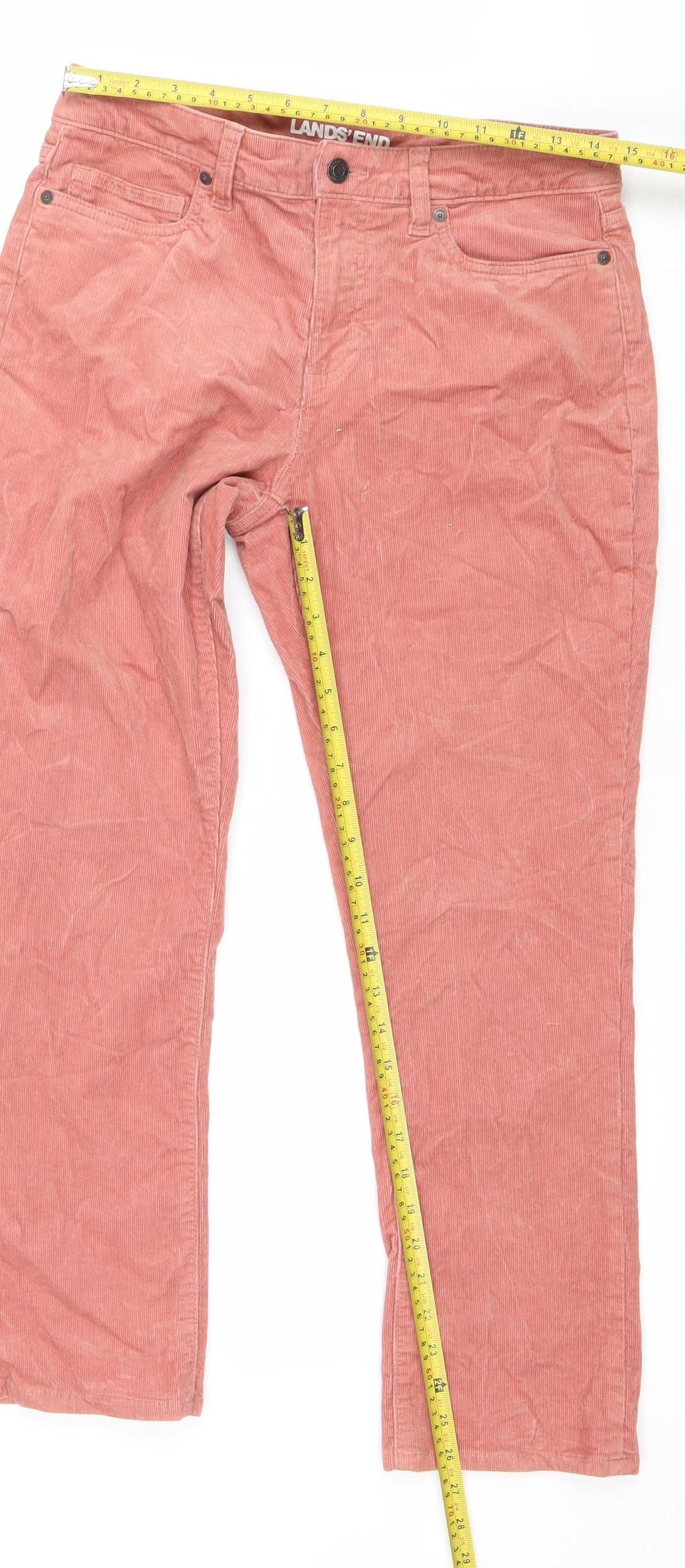 Lands' End Women's Pink Petite Corduroy Chino Trousers Size 12