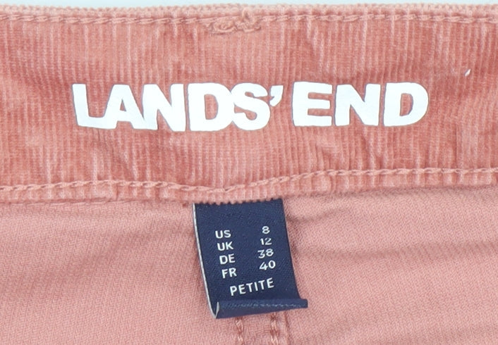 Lands' End Women's Pink Petite Corduroy Chino Trousers Size 12