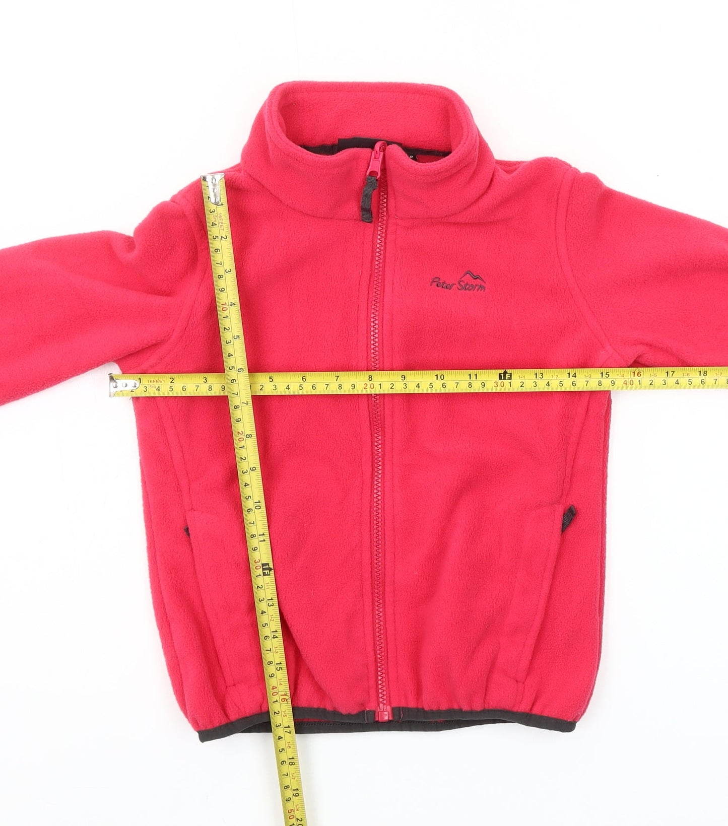 Peter Storm Girls Pink Fleece Full Zip Jacket 7-8 Years Lightweight Outdoor