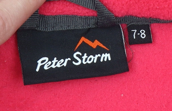 Peter Storm Girls Pink Fleece Full Zip Jacket 7-8 Years Lightweight Outdoor