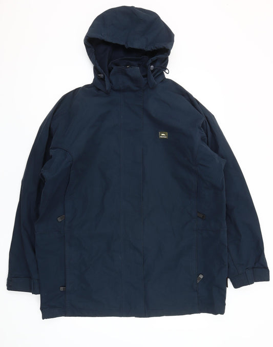 Trespass Womens Blue Waterproof Hooded Parka Jacket Size L