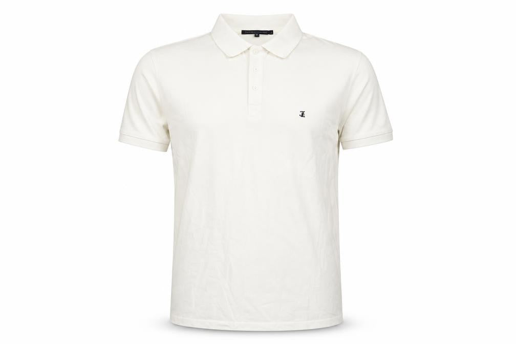 French Connection Men's Ivory Cotton Polo Shirt Size L