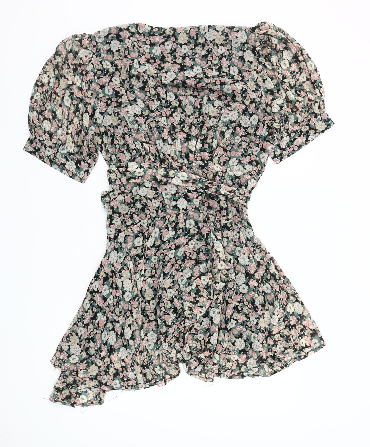 Liena Women’s Multicoloured Floral Short Wrap Dress Size 14