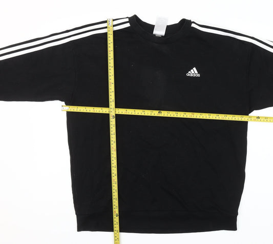 Adidas Women's Black Crew Neck Pullover Sweatshirt Size S 8-10