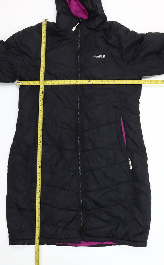 Regatta Women's Black Long Hooded Puffer Coat Size 14