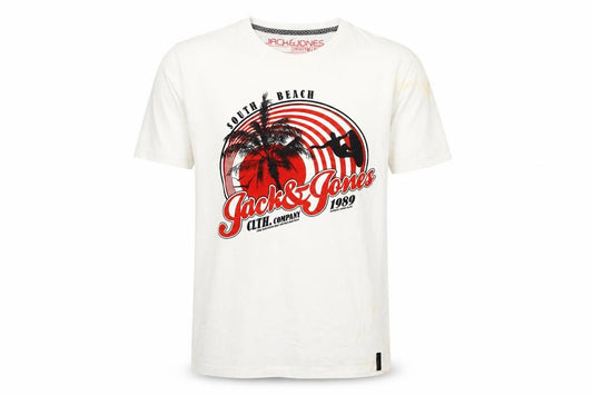 Mens UK Size L JACK & JONES White  Cotton T-Shirt