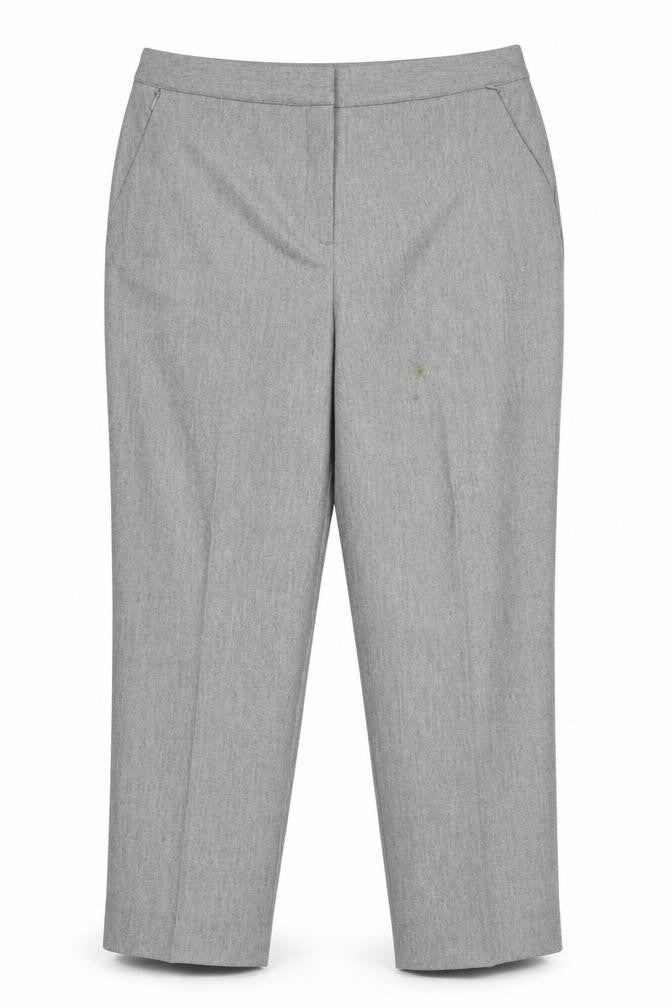 Marisota Women Grey Twill Trousers Size 18 Elastic Waist Straight Leg