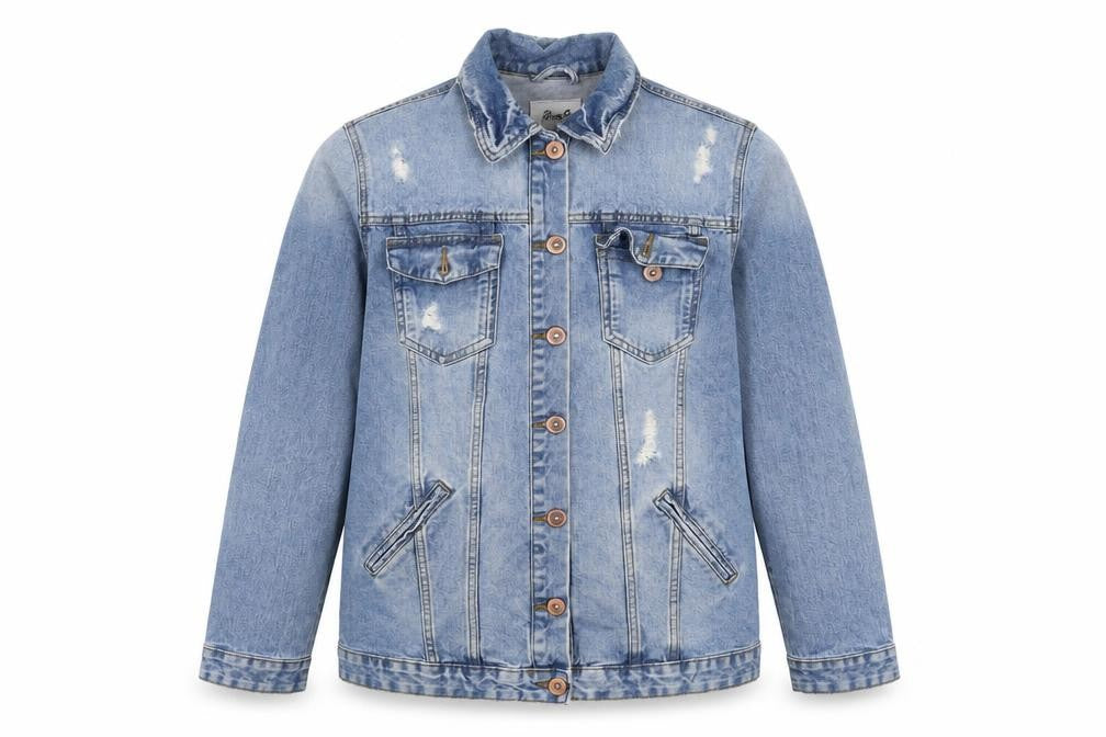 Denim Co. Womens Blue Size 10 Denim Button Casual Jacket