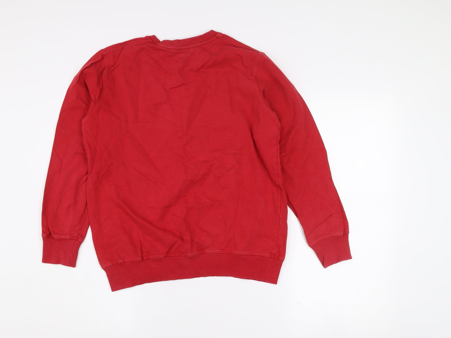 Nike Boys Red Logo Pullover Sweatshirt L Long Sleeve Crew Neck